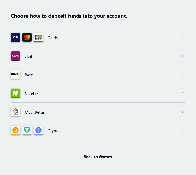 yukon casino payment methods