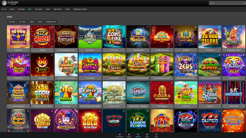 luxury casino homepage