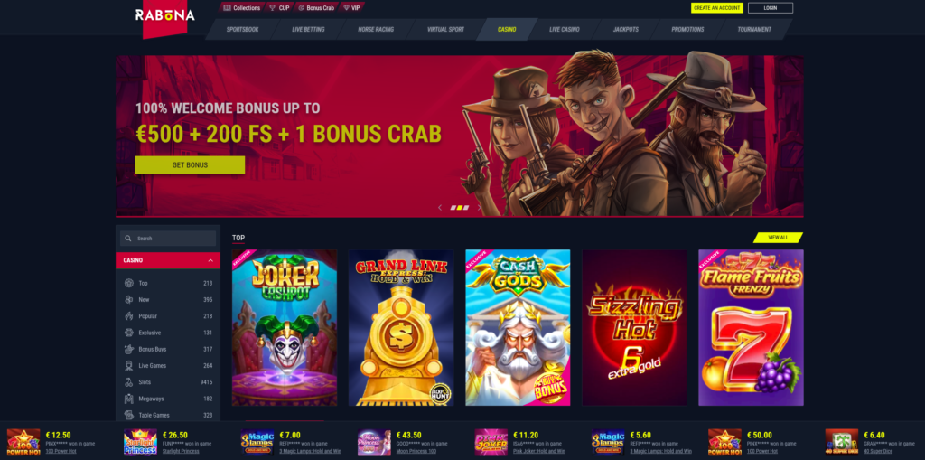 rabona casino home